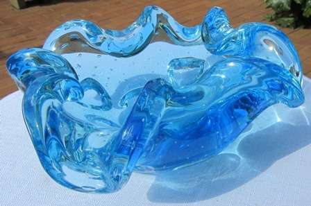 Vintage Murano Large Ashtray/Bowl in Turqoise