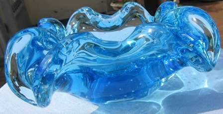 Vintage Murano Large Ashtray/Bowl in Turqoise