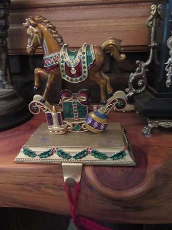 Decorative Cast Metal Christmas Hooks - Rocking Horse