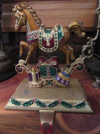 Decorative Cast Metal Christmas Hooks - Rocking Horse