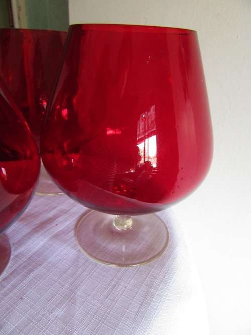 Ruby Red Assorted Brandy Snifter Vase/ Glasses