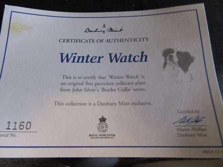 Royal Worcester"Winter Watch"Collectors Plate