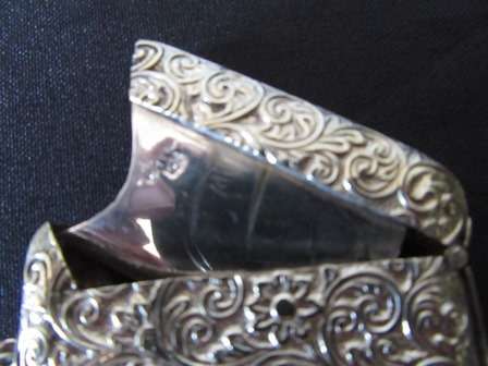 White Metal Cast Foliate Scroll Decoration Vesta Case