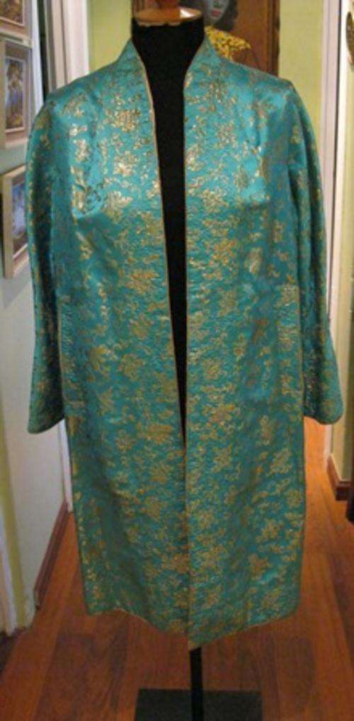 Vintage Chinese style long coat reversible
