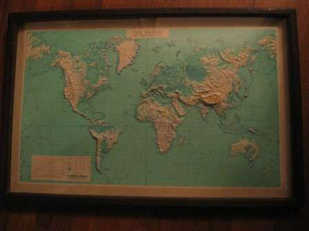 The World True Raised Relief Map