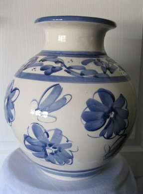 Vintage Large  Blue and White vase