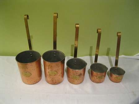 Vintage Set of Copper Measuring Cups