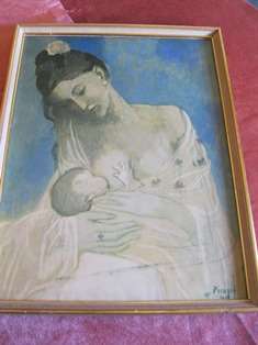 Vintage Framed Picasso Print "Mother & Child"