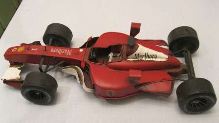 Vintage Tin Scale Ferarri F1 Model Car