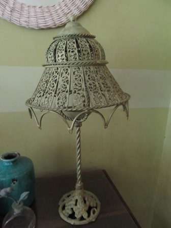 Vintage Cast t Iron Candle Holder With Shade
