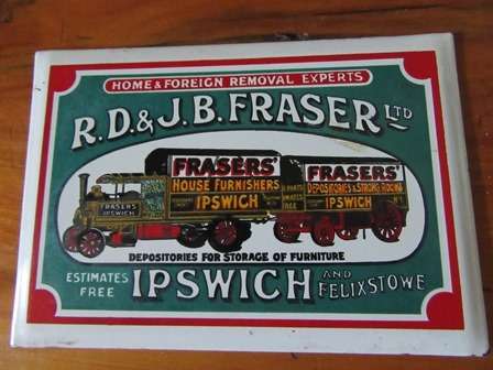 Vintage Enamel RD & JB Fraser Ltd Sign