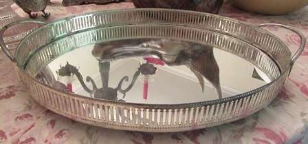 Stunning Silver Plated Mirrored Gallery Tray Made in England