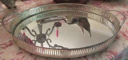 Stunning Silver Plated Mirrored Gallery Tray Made in England