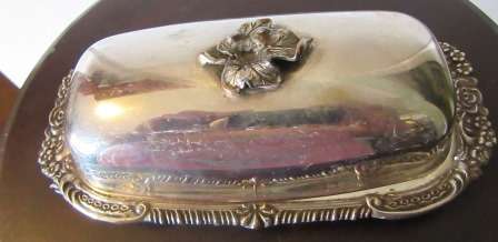 Oval Silverplate Vegetable Dish with matching Butter Dish