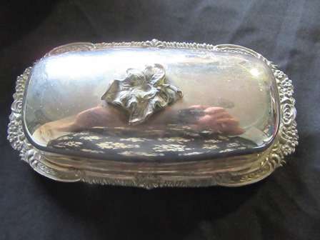 Oval Silverplate Vegetable Dish with matching Butter Dish