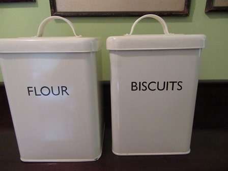 Enamel Flour & Biscuit Cannisters