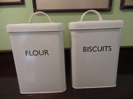 Enamel Flour & Biscuit Cannisters