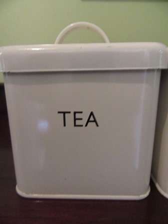 Enamel Sugar , Coffee & Tea Cannisters