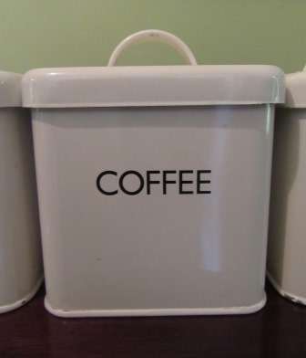 Enamel Sugar , Coffee & Tea Cannisters