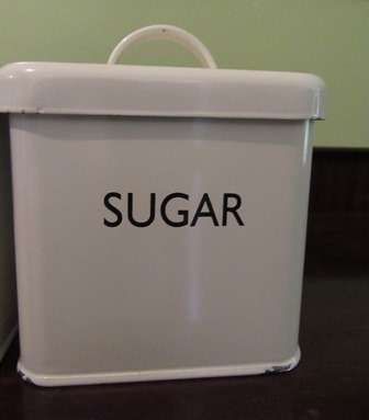 Enamel Sugar , Coffee & Tea Cannisters