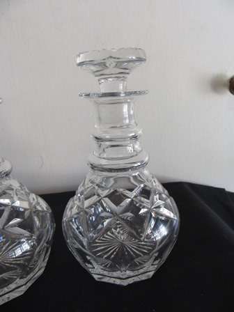 Pair of Regency Diamond Cutf Sherry Decanters