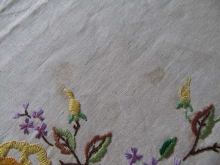 Vintage  Irish Linen Embroided Tablecloth