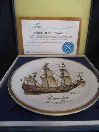 History Of SA Ships Rack Plates With Letter of Authenticity - Dromedaris