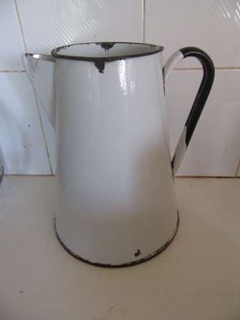 Vintage Set of Enamel Jugs