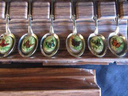 Set of Gold Plated Collectable Teaspoons of SA Butterflies