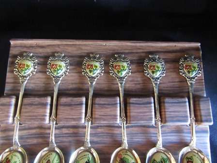 Set of Gold Plated Collectable Teaspoons of SA Butterflies