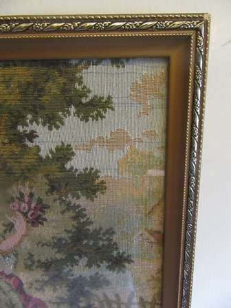 Gorgeous Framed French Tapestry " Courting Couple"