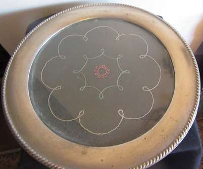 Silver Plated Round Dressing Table Tray with Bun Feet