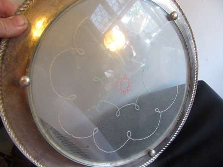 Silver Plated Round Dressing Table Tray with Bun Feet