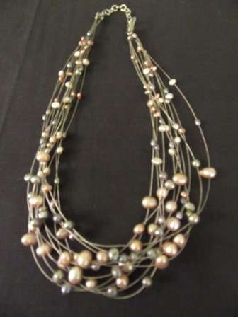 Seed Pearl Multi Strand  Necklace