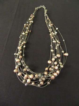 Seed Pearl Multi Strand  Necklace