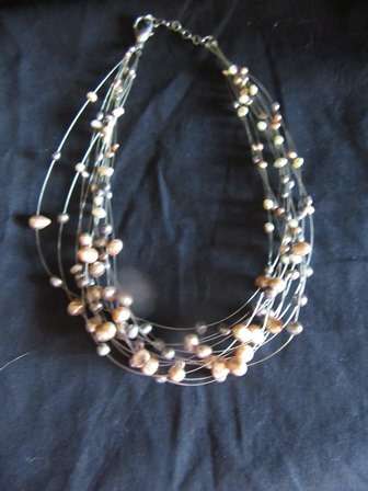 Seed Pearl Multi Strand  Necklace