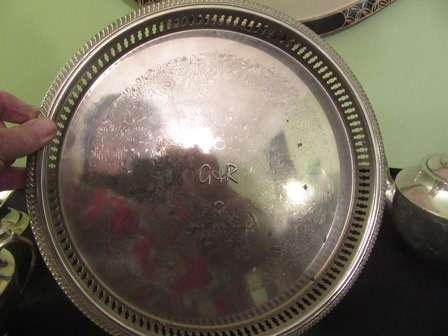 Silver Plated Teaset with Round Gallery Tray