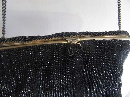 Vintage Beaded Black Handbag