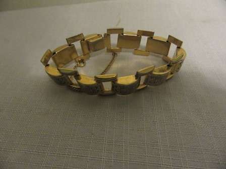 Vintage Gold Plated Bracelet with Safety Chain