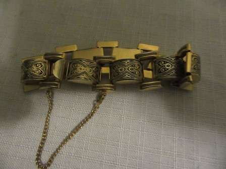 Vintage Gold Plated Bracelet with Safety Chain