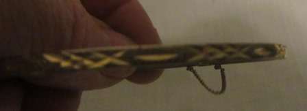 Vintage Gold Plated Hindged Bangle with Safety Chain.