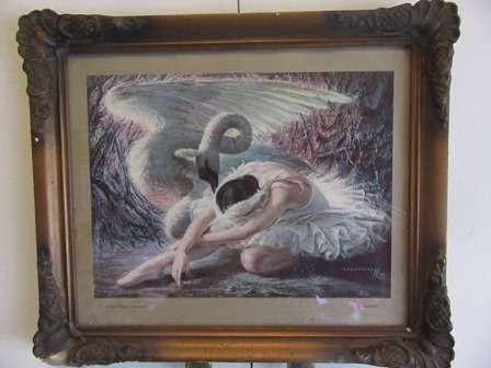 Framed Vintage Tretchikoff Print "Dying Swan" C1949 - 1951