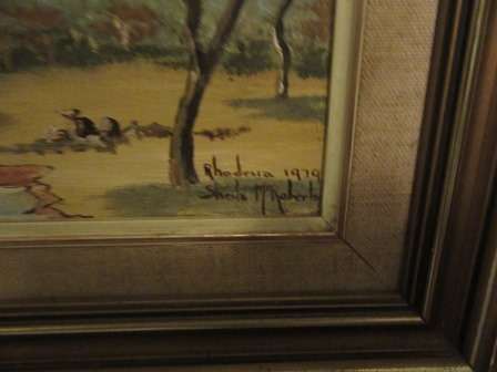 Painting By Rhodeasian Artist Sheila McRoberts of a Rhodesian Landscape 1979