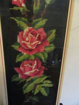 Framed Tapestry Panel of Roses