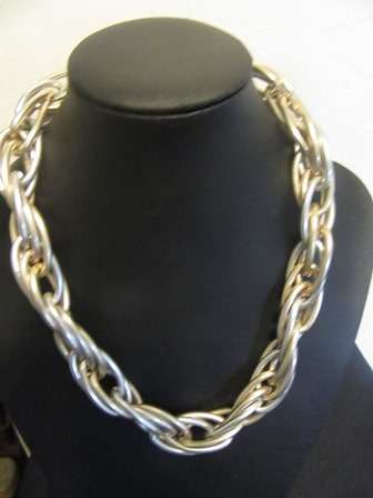 3 Tone Metal Chain Necklace