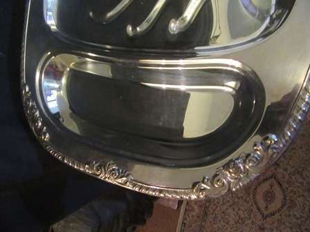 EMESS Silver Plate Meat Platter with 2x Vegetable Compartments with Lids