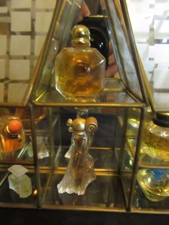 Glass House Printers Tray With Minature Perfume Bottles