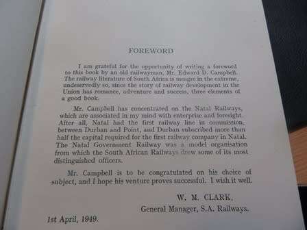 Limited Edition No 317 of 1000 "The Birth & Development of Natal Railways by Edward Donald Campbell