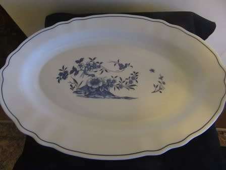 Arcopal Blue and White Platter