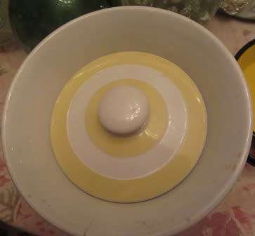 Vintage TG Green Yellow & White Cornish Ware Cannister Large